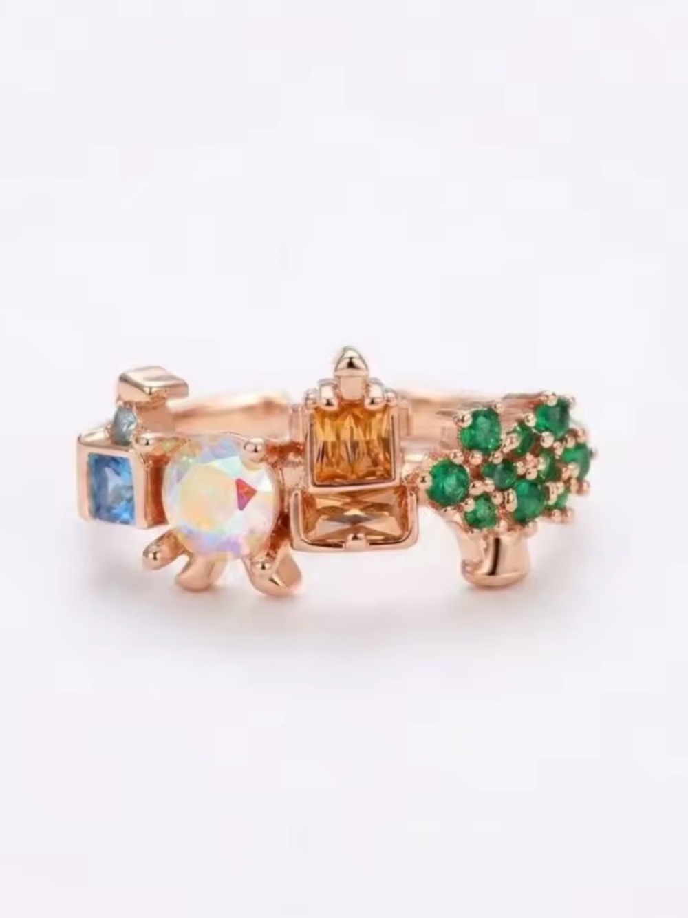 Walt Disney World Four Park Icons Rose Gold Girls Crew lookalike Ring NEW!